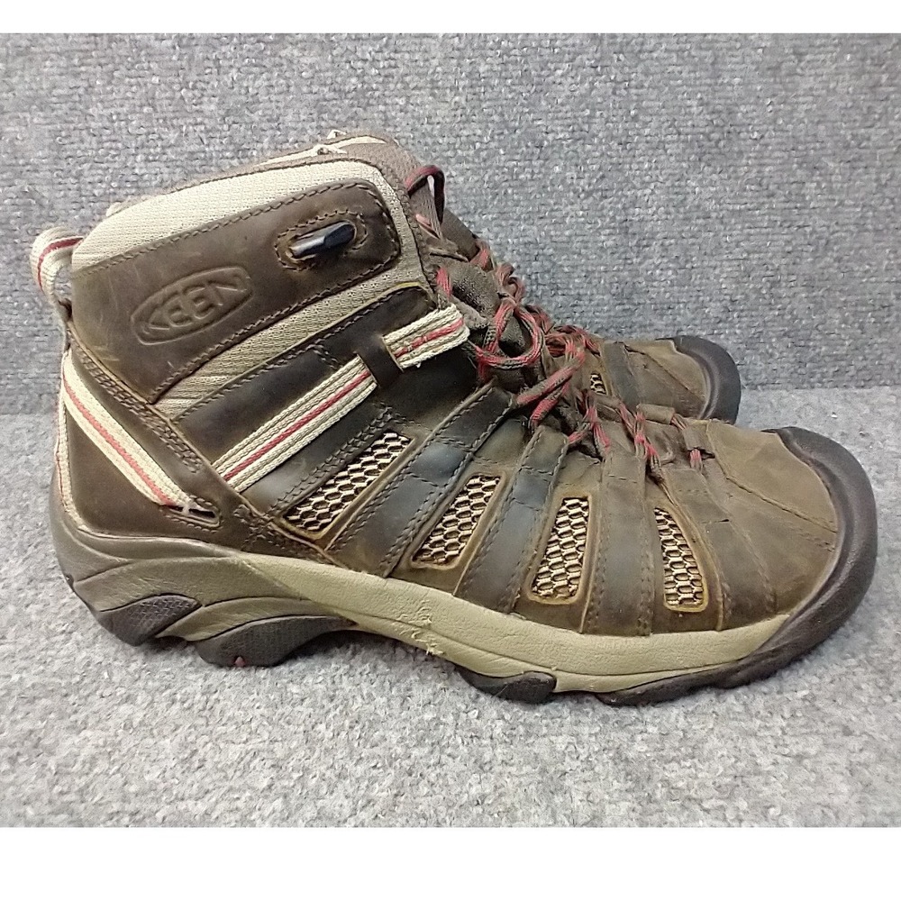 Keen Voyageur Hiking Boots Mens Size 10 Brown Leather Mesh Mid Top 1002560